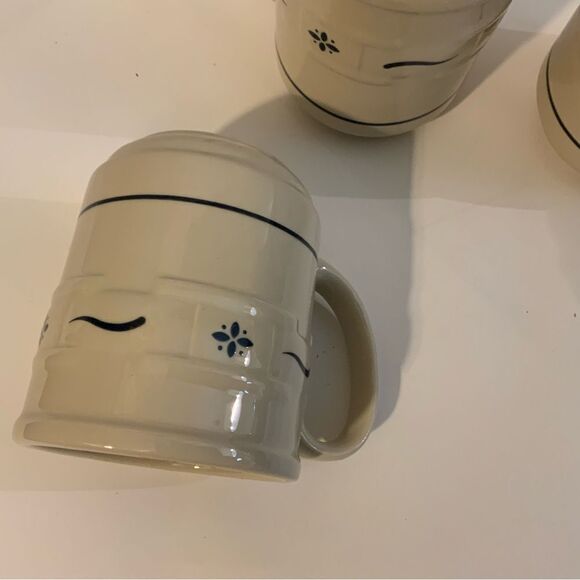 Longaberger Pottery Woven Traditions Cups - Classic Blue (Set of 3) A9 - Picture 4 of 6